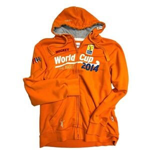 Hockey World Cup 2014 The Hague Grays Orange Hoodie Full Zip Size Large